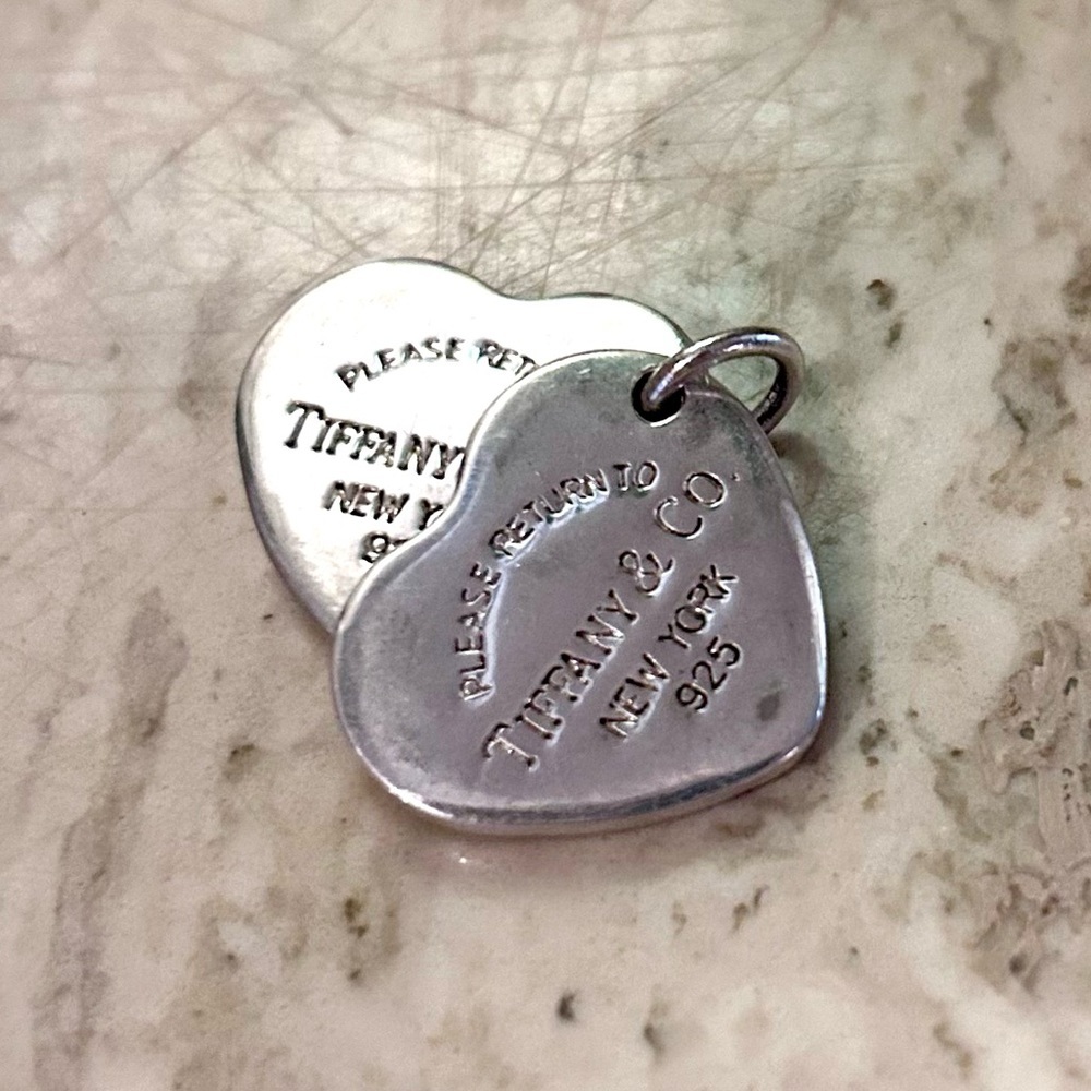 Tiffany & Co. Return to Tiffany Double Heart Tag Charm Pendant Silver 925 - Picture 11 of 11